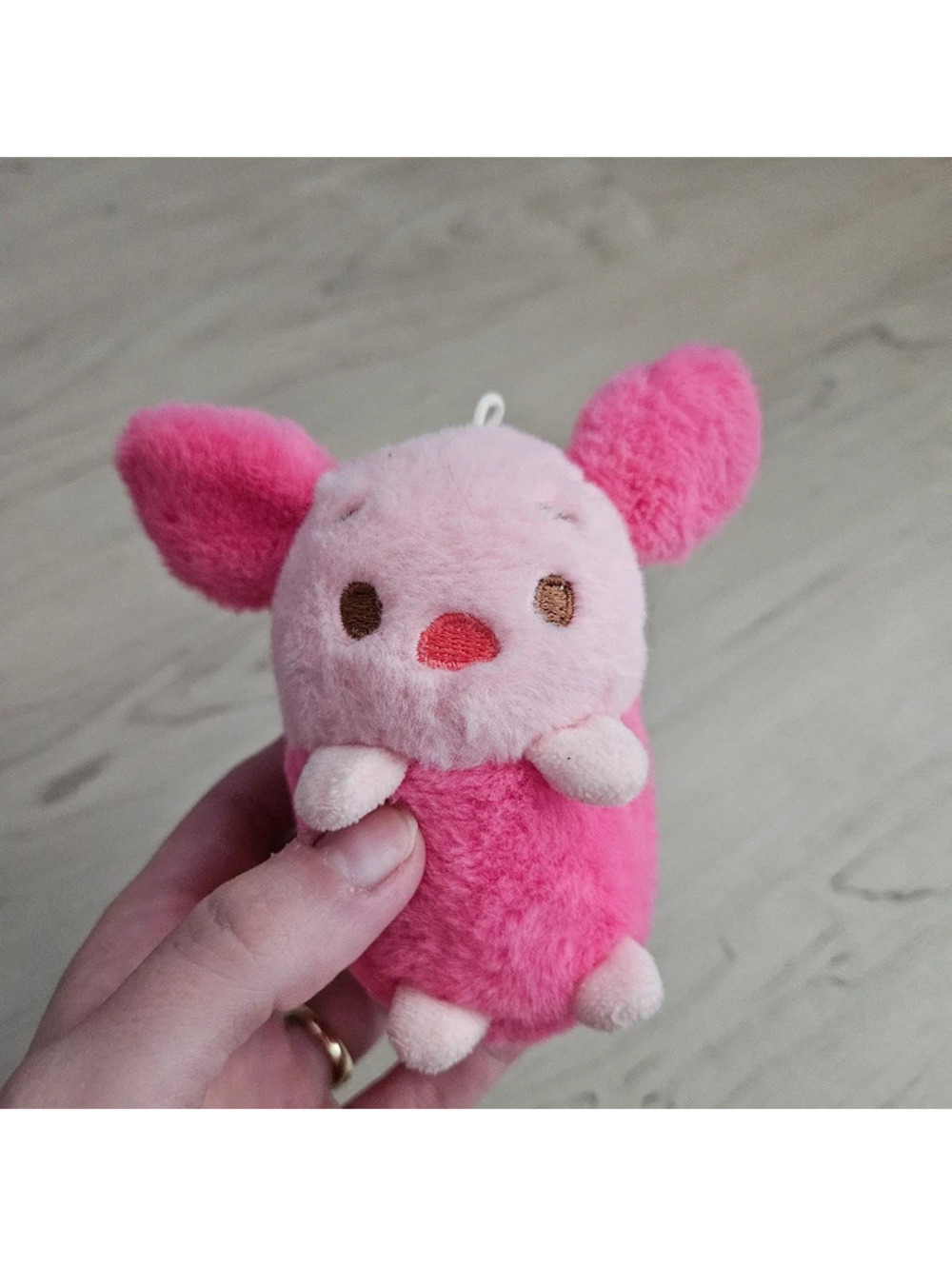 Disney Winnie the Pooh Piglet Mini Plush Pink Stuffed Animal Hanging Loop